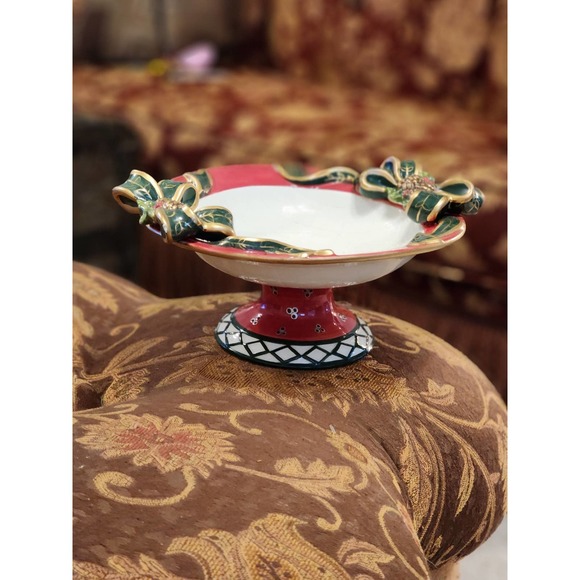 JC Penny Home Holiday Ribbon Ceramic Bowl - Picture 7 of 7
